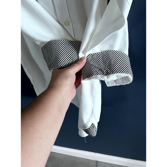 HAINES & BONNER LONDON MEN'S SIZE MEDIUM WHITE BUTTON FRONT SHIRT - Picture 10 of 16